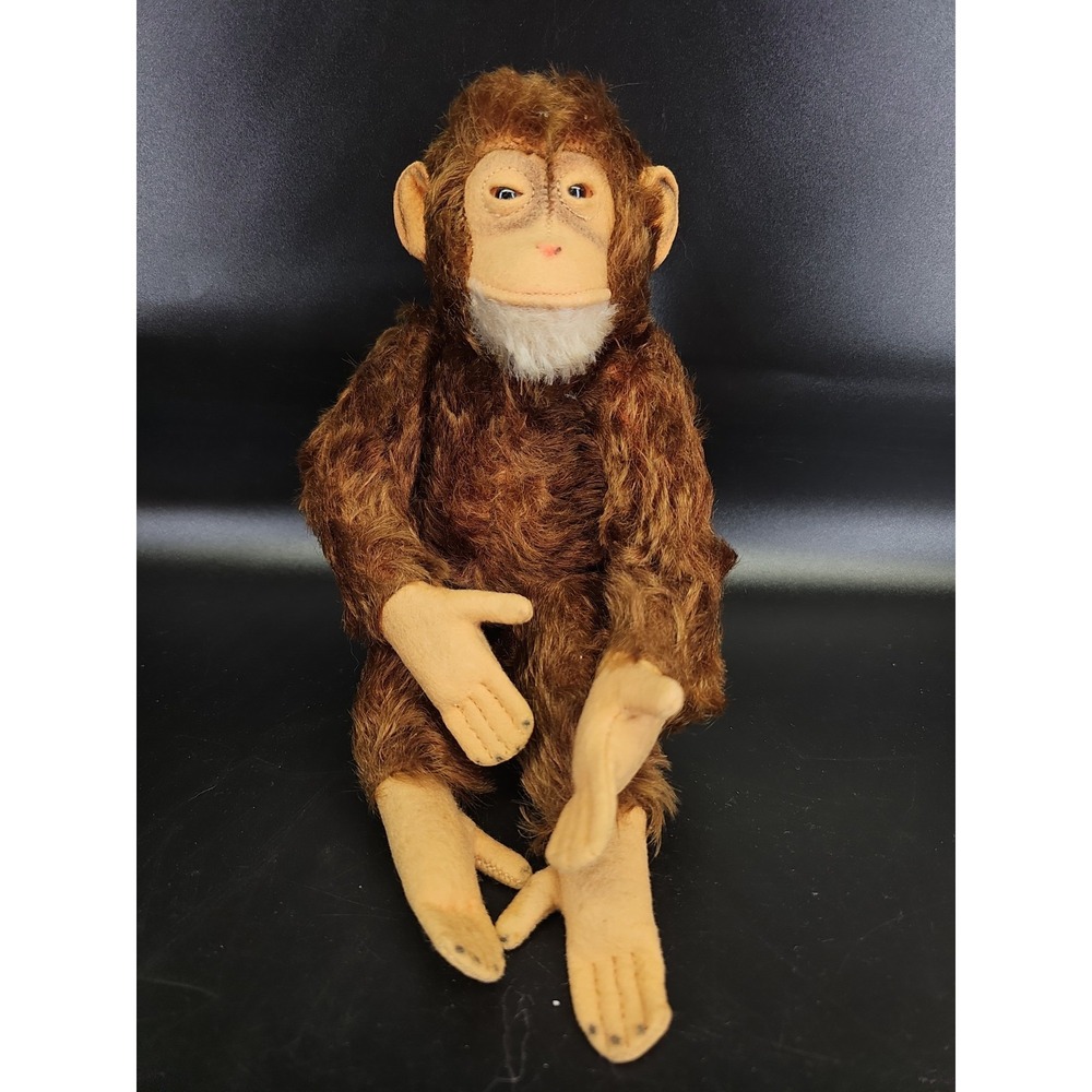 Vtg Steiff Jocko Mohair‎ Jointed Monkey Chimpanzee Stuffed Working Squeaker #1